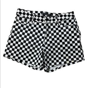 Black Hearts Checkered High Rise Shorts Junior's Size 3 Checker Board Shorts